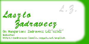 laszlo zadravecz business card